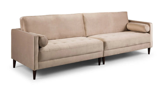 Harper Plush Beige 4 Seater Sofa