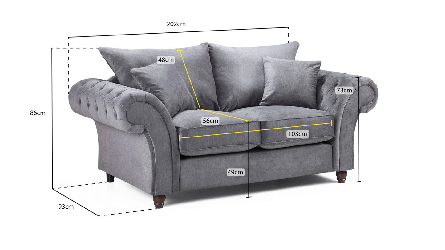 Windsor 2 Seater Sofa In Grey