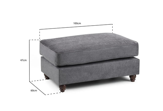 Windsor Large Footstool In Stone