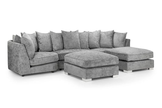 Bishop U-Shape Platinum Scatterback Sofa