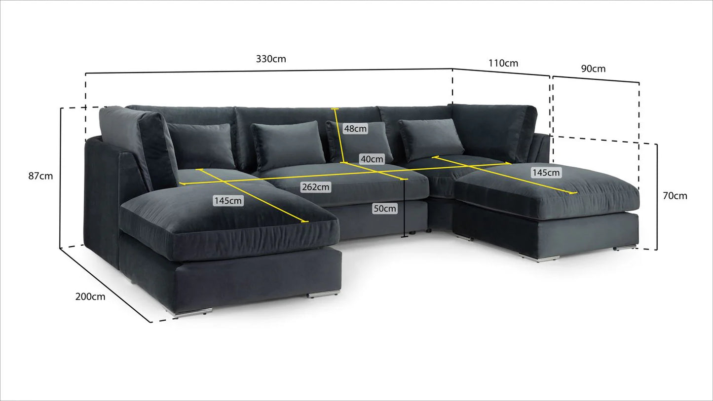 Belgravia U-Shape Sofa Slate