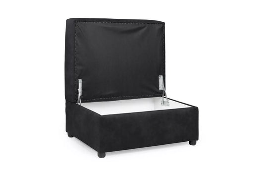 Oakland Storage Footstool In Charcoal