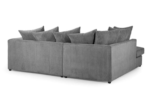 Harley Jumbo Sofa Grey Left Hand Facing Corner Sofa