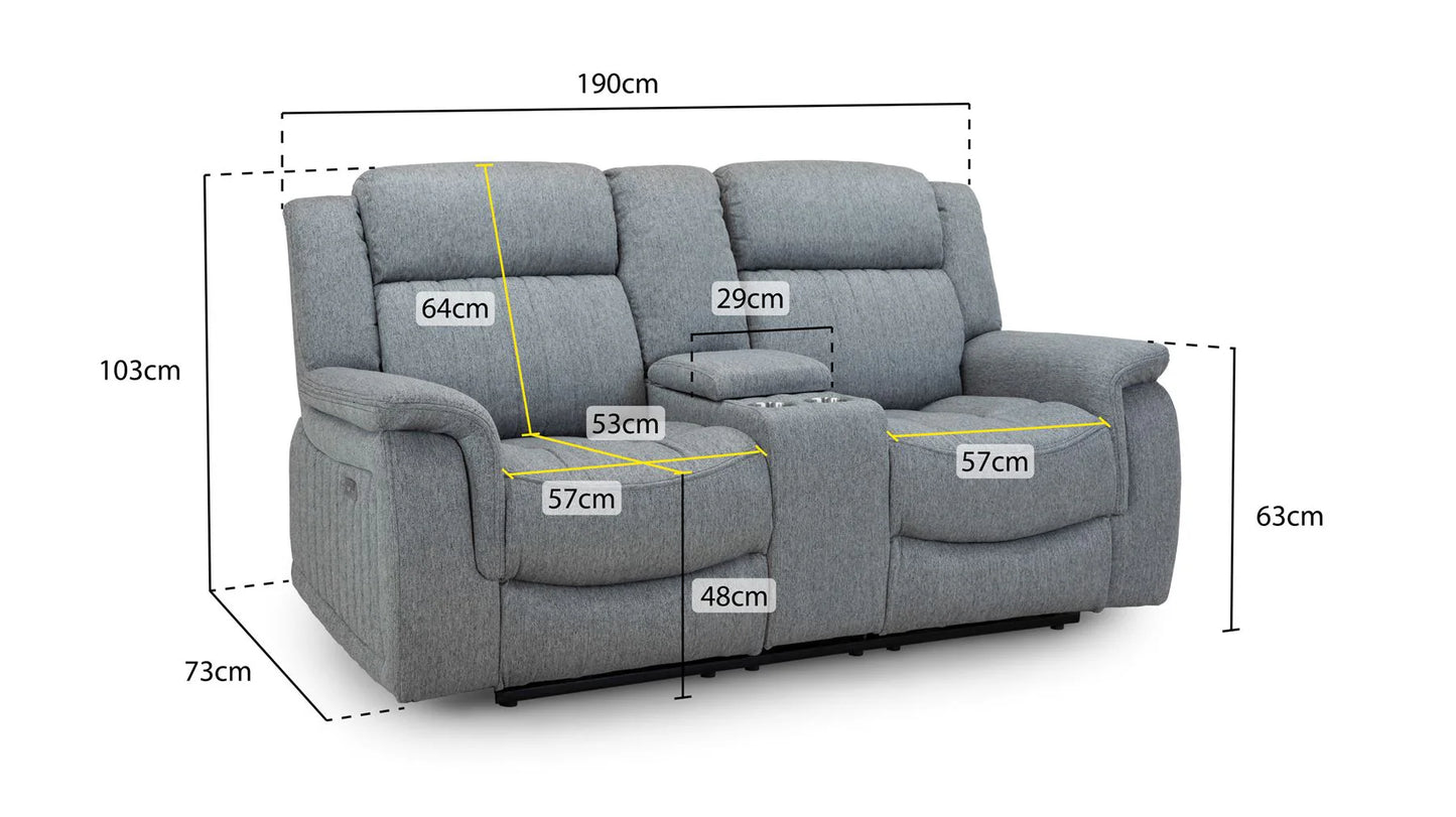 Linden Recliner Sofa Grey 2 Seater