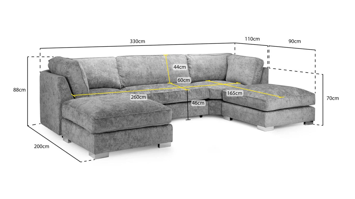 Bishop U-Shape Truffle Fullback Sofa