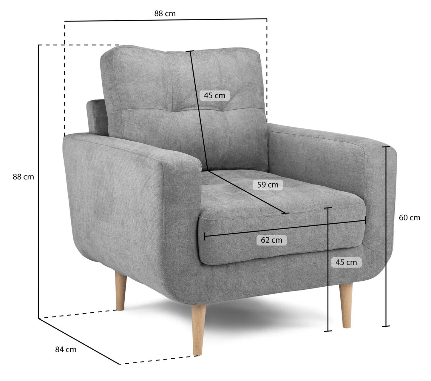 Aurora Grey Armchair