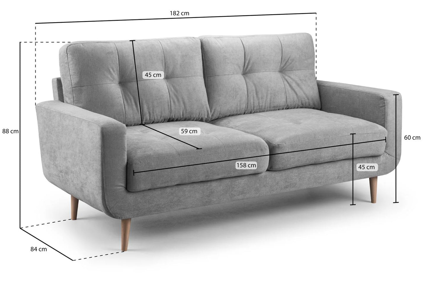Aurora Grey 3 Seater Sofa