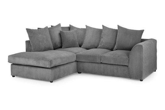 Harley Jumbo Sofa Grey Left Hand Facing Corner Sofa