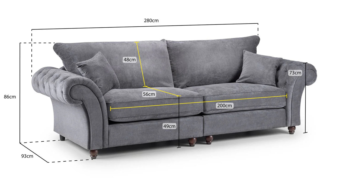 Windsor 4 Seater Sofa In Grey