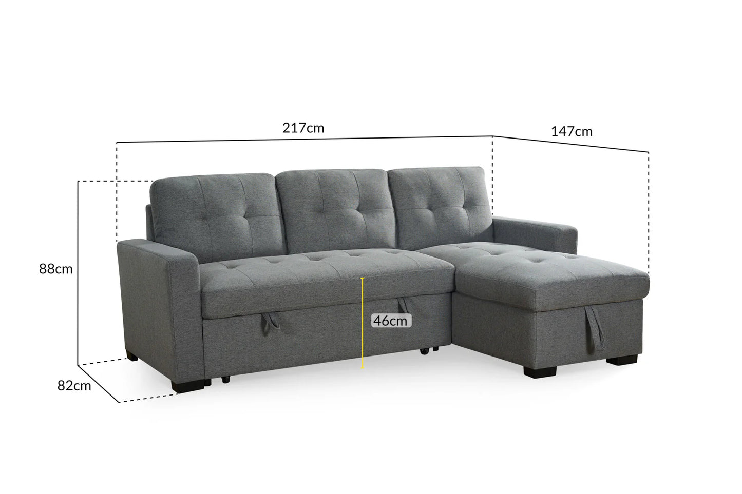 Alder Grey Universal Corner Sofa Bed