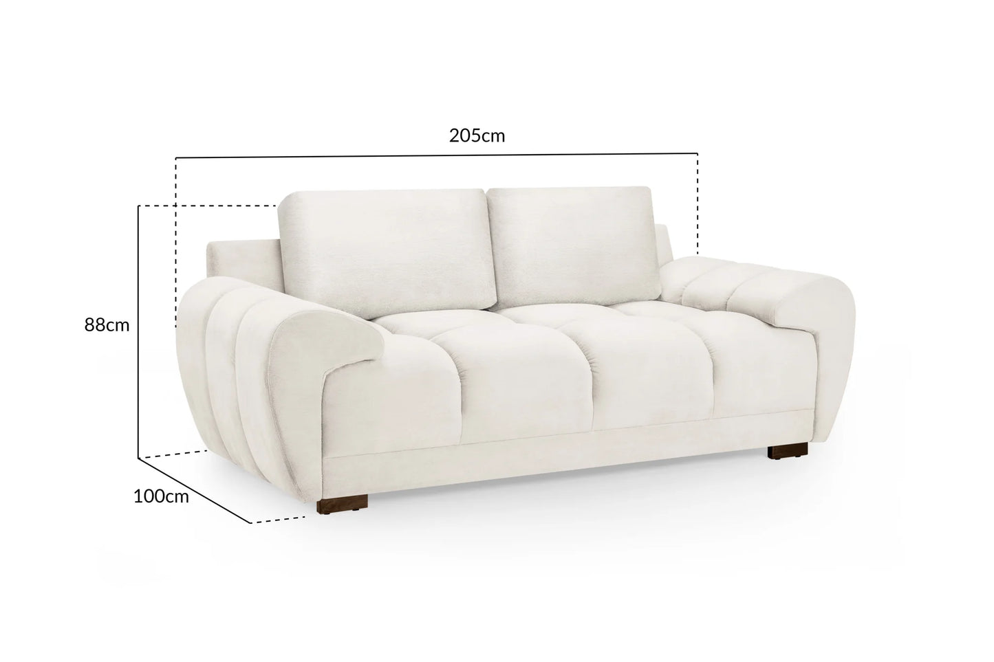 Azzuro Cream 2 Seater Sofa
