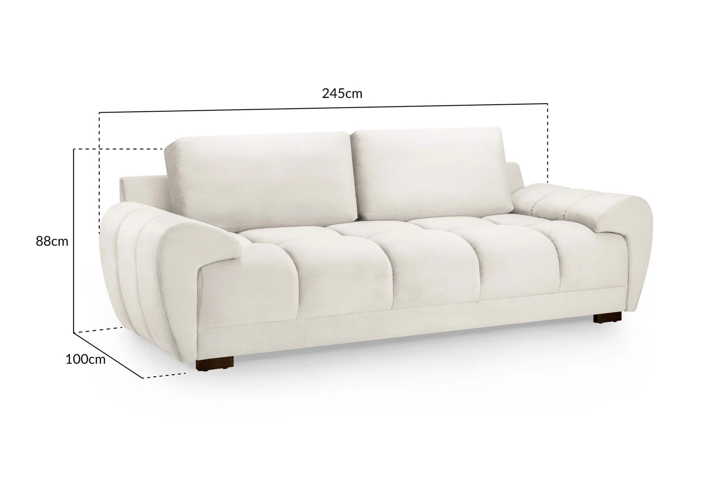 Azzuro Cream 3 Seater Sofa