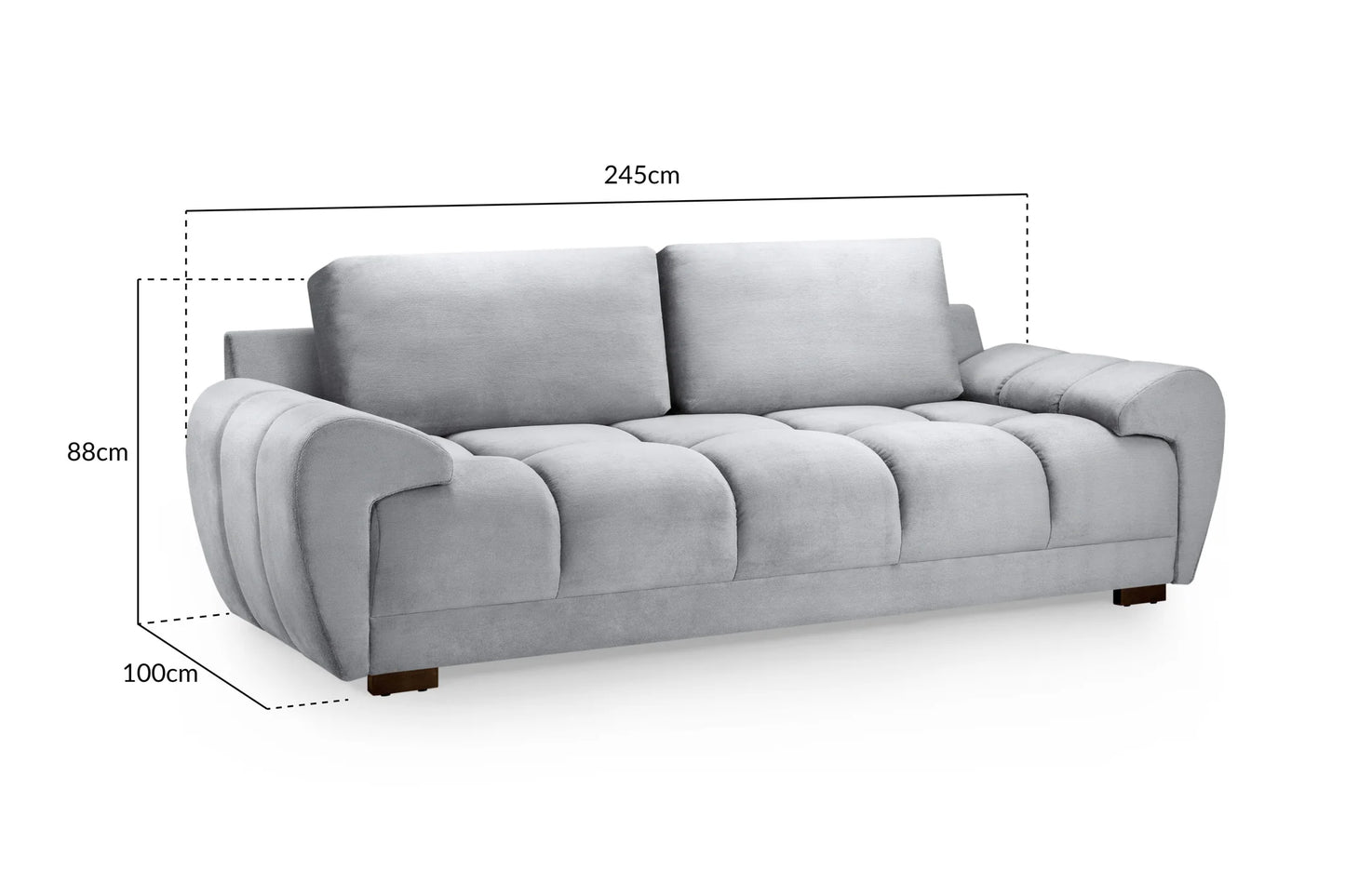 Azzuro Grey 3 Seater Sofa
