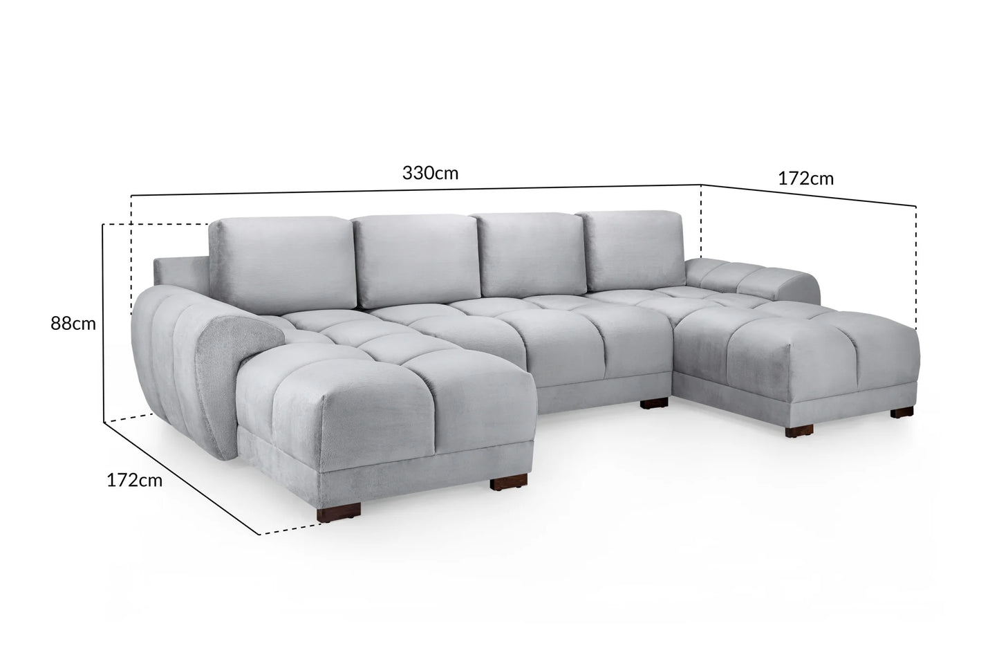 Azzuro Grey Large U-Shape Sofa