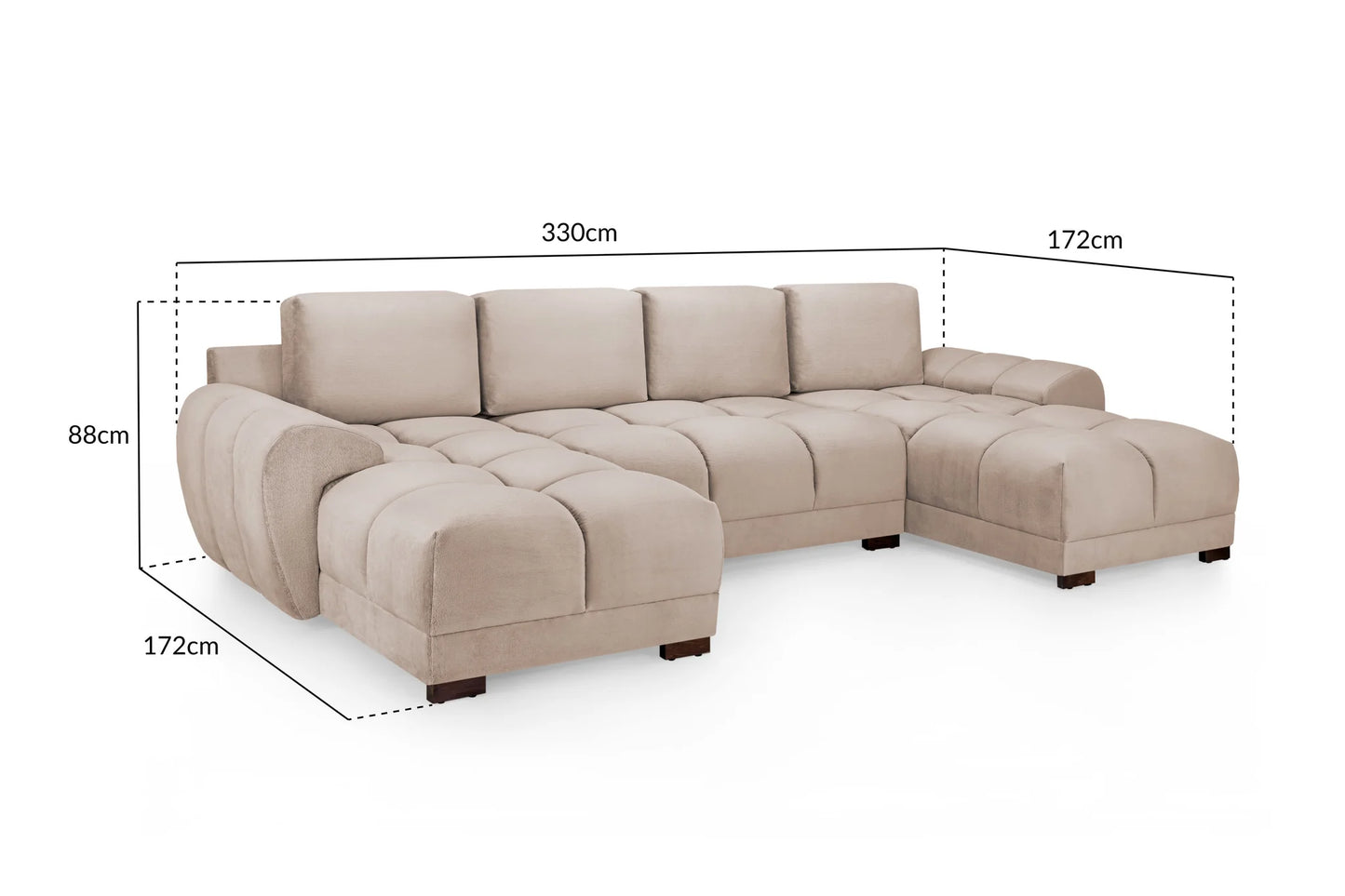Azzuro Cream Large U-Shape Sofa