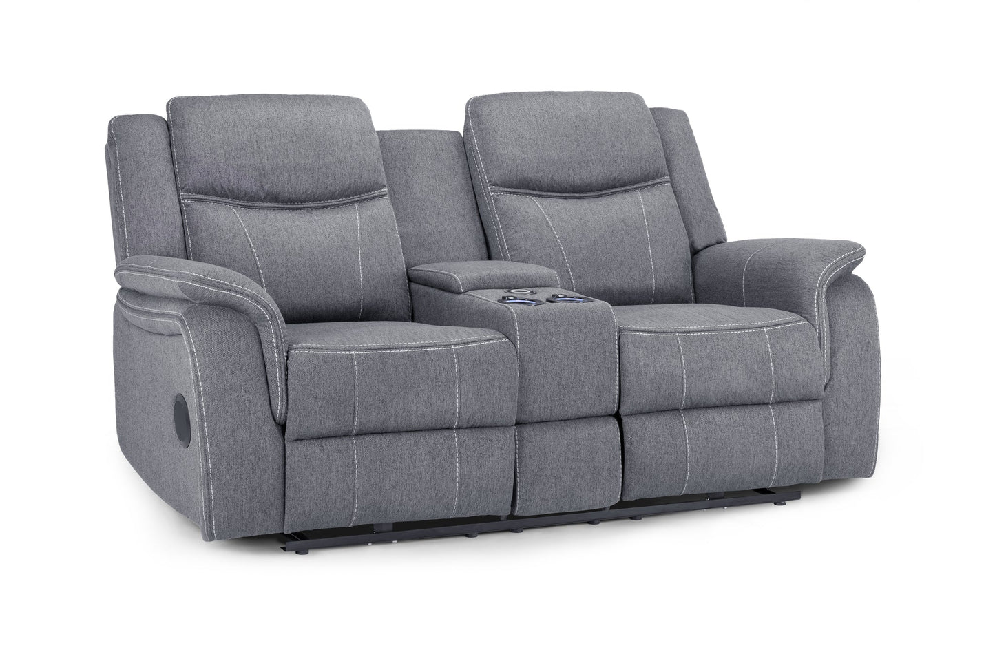 The Harold Tech Electric Reclining Sofa Set In Grey Fabric