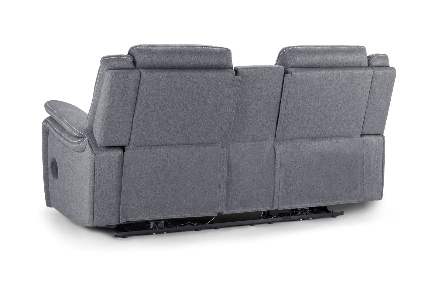 The Harold Tech Electric Reclining Sofa Set In Grey Fabric