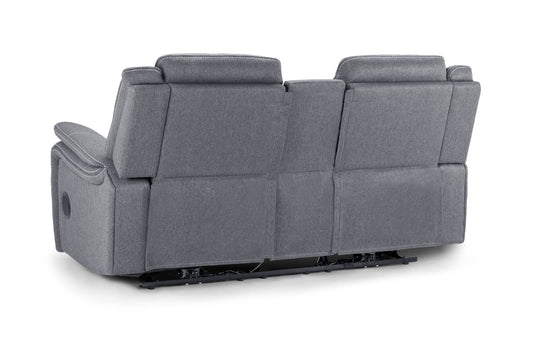 The Harold Tech Electric Reclining 2 Seater Sofa In Grey Fabric