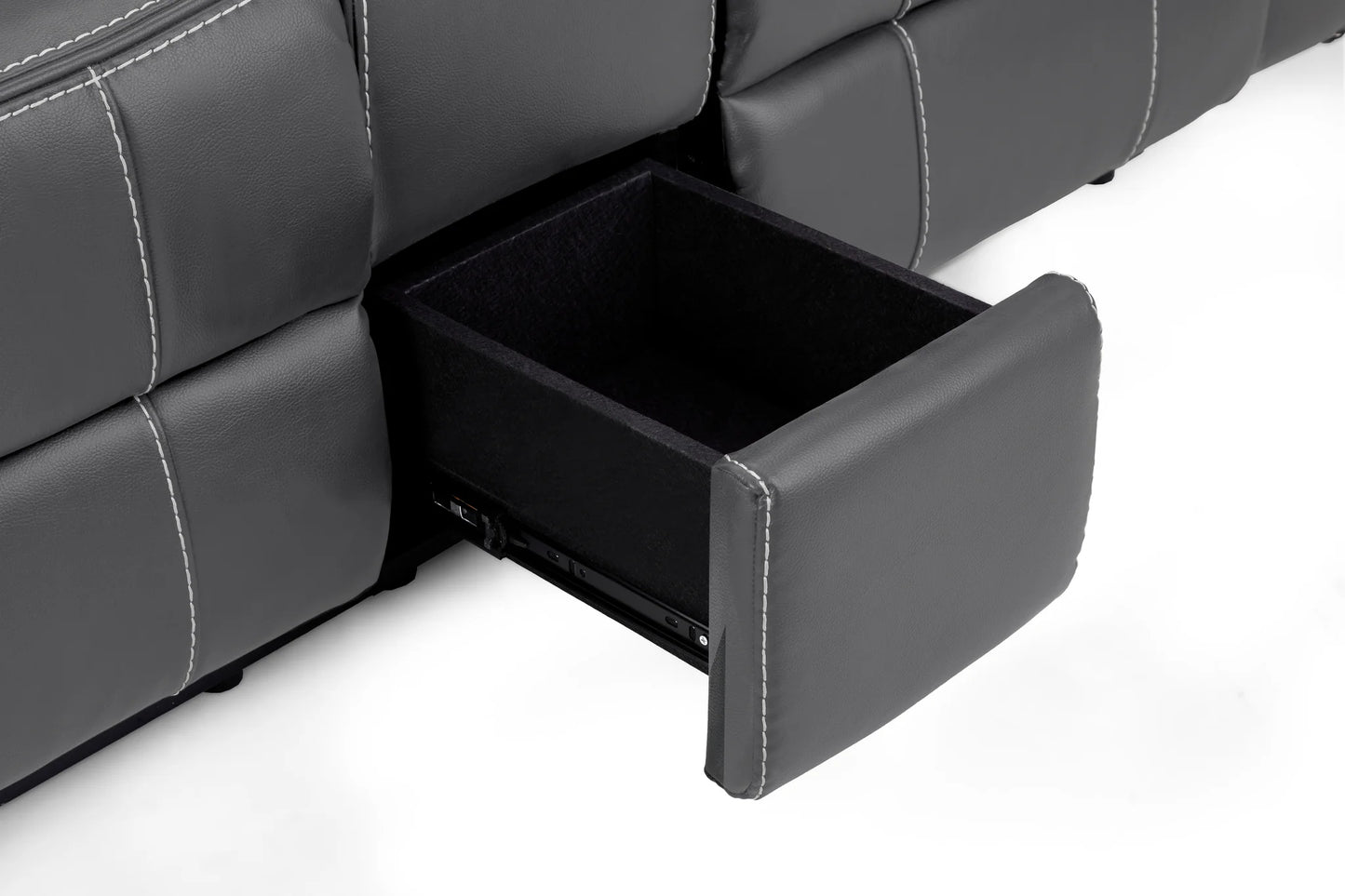 The Harold Tech Electric Reclining Sofa Set In Grey Leather