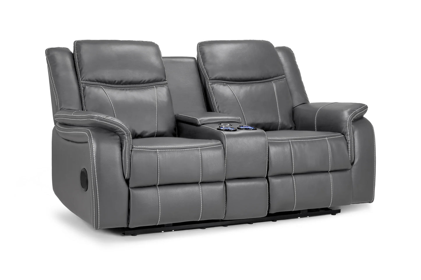 The Harold Tech Electric Reclining Sofa Set In Grey Leather