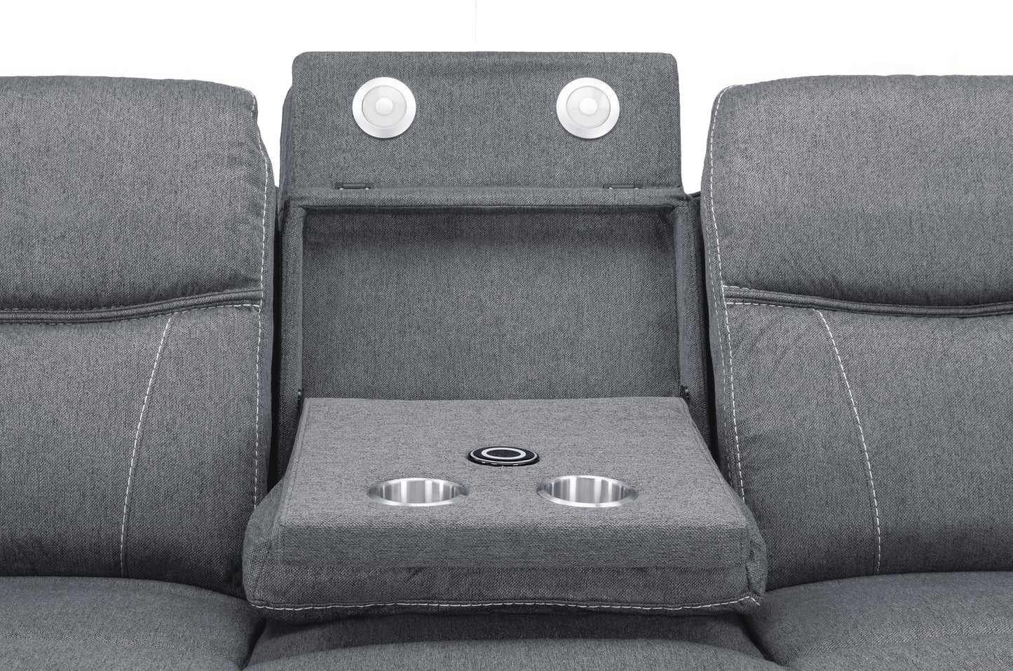 The Harold Tech Electric Reclining Sofa Set In Grey Fabric