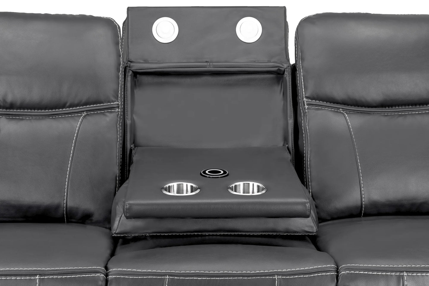The Harold Tech Electric Reclining 3 Seater Sofa In Grey Leather