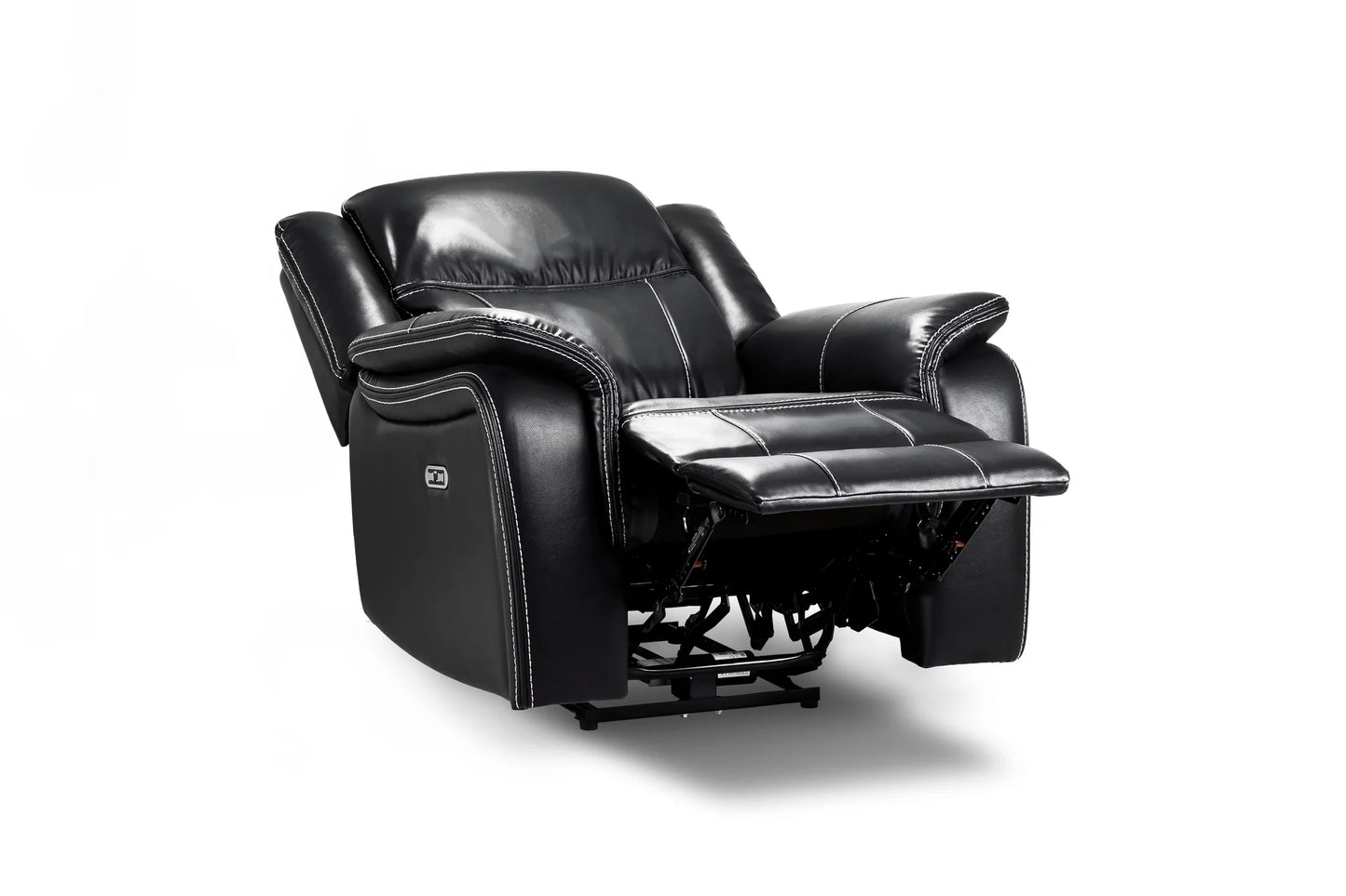 The Harold Tech Electric Reclining Armchair In Black Leather