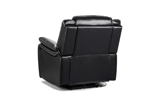 The Harold Tech Electric Reclining Armchair In Black Leather