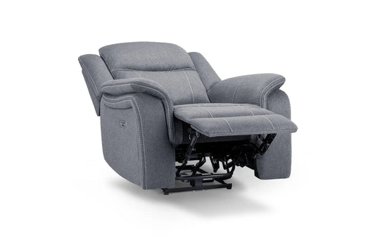 The Harold Tech Electric Reclining Armchair In Grey Fabric