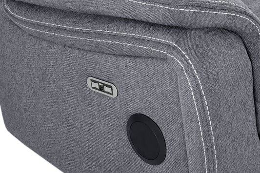 The Harold Tech Electric Reclining Sofa Set In Grey Fabric