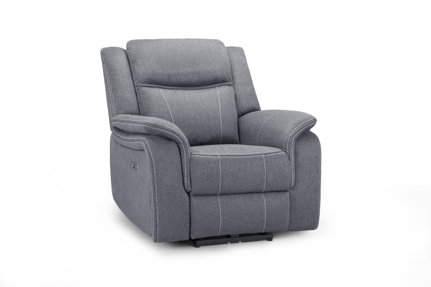 The Harold Tech Electric Reclining Armchair In Grey Fabric
