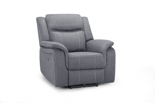 The Harold Tech Electric Reclining Armchair In Grey Fabric