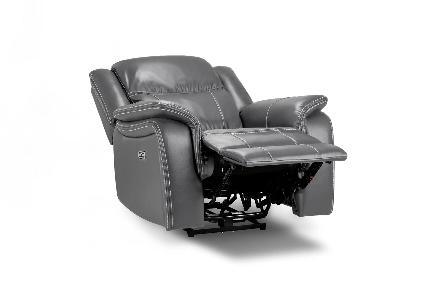 The Harold Tech Electric Reclining Armchair In Grey Leather