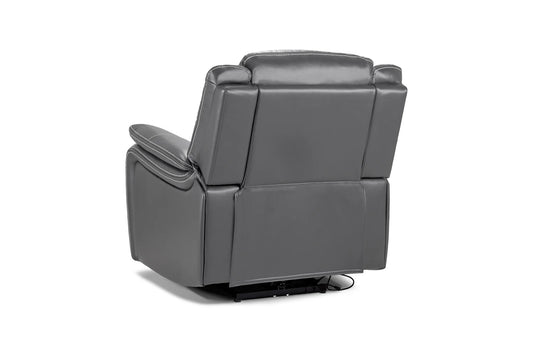 The Harold Tech Electric Reclining Armchair In Grey Leather