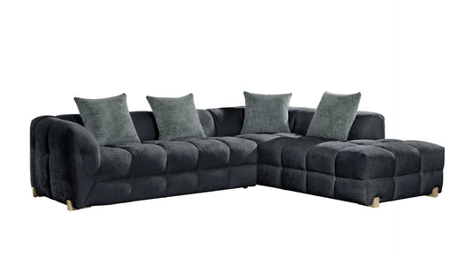 Genoa Sofa Charcoal Right Hand Large Corner