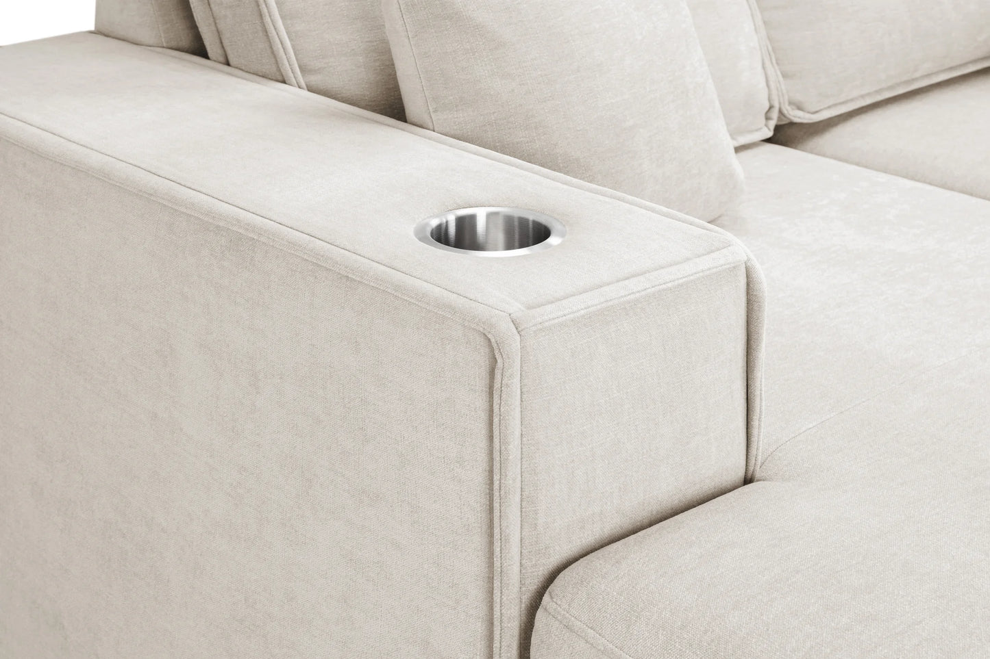 Milan U-Shape Sofa Bed In Plush Beige