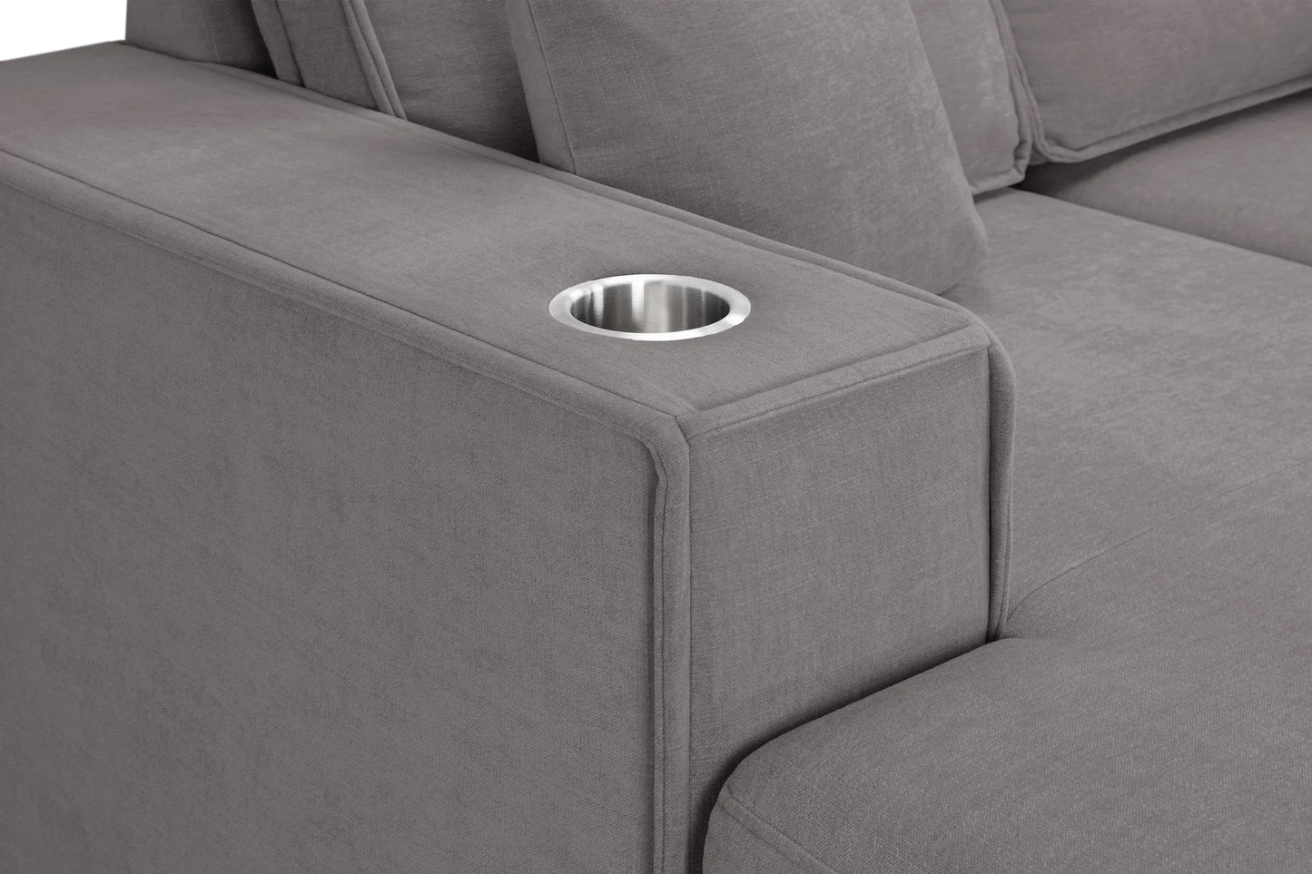 Milan U-Shape Sofa Bed In Plush Grey