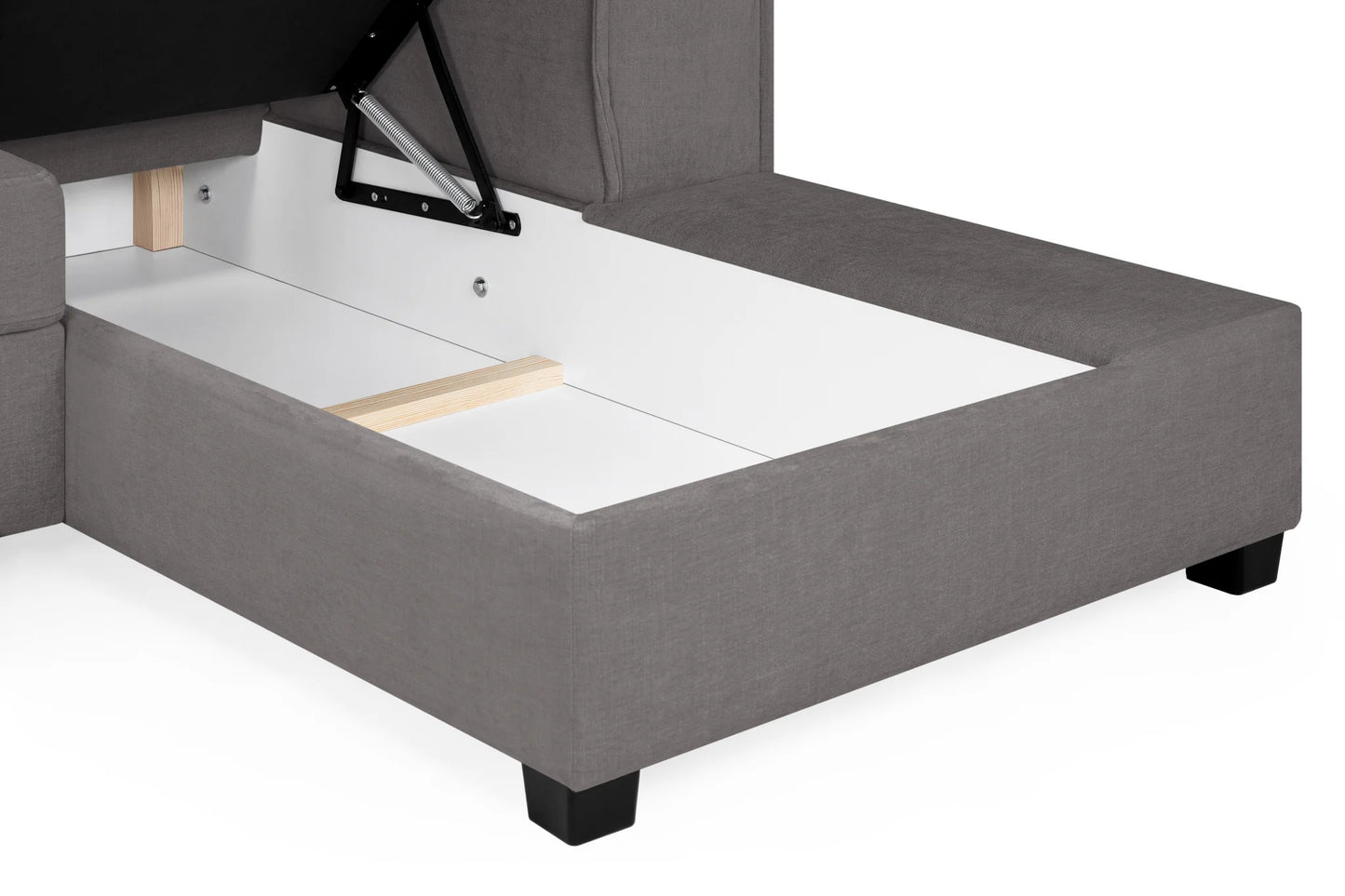 Milan U-Shape Sofa Bed In Plush Grey