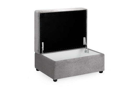 Mirabel Grey Storage Footstool