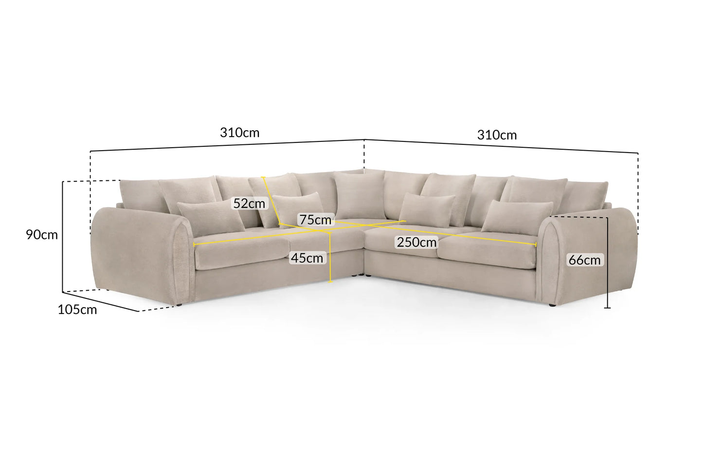 Mirabel Mocha Large Corner Sofa