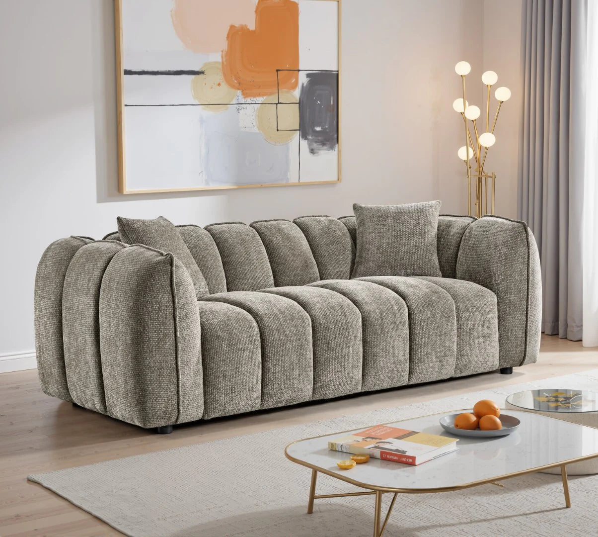 Venice 3 Seater Sofa In Mocha Upholstery