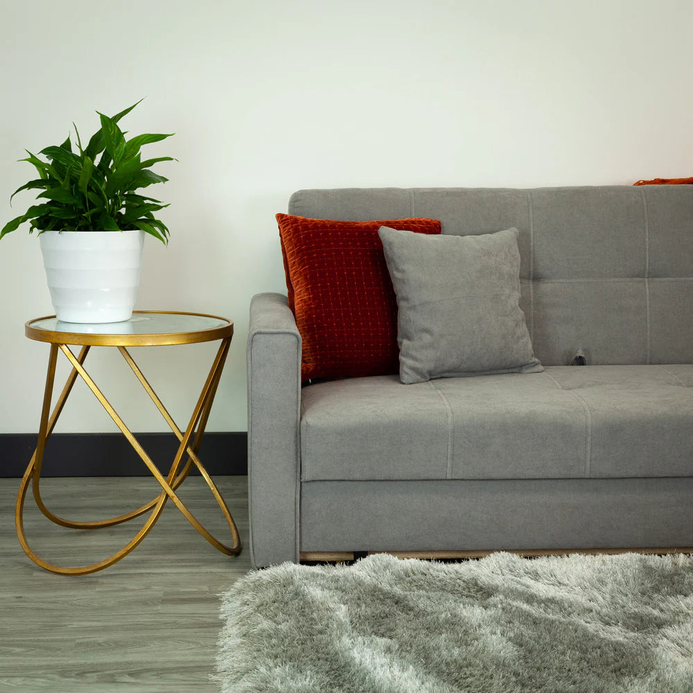Viva 3 Seater Sofa Bed In Polyester Grey