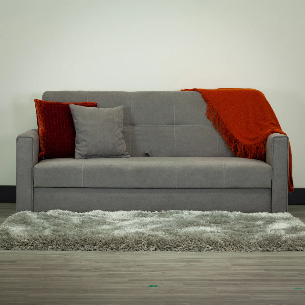 Viva 3 Seater Sofa Bed In Polyester Grey