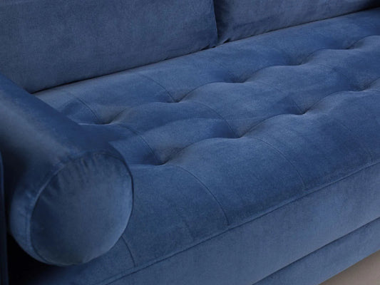Harper Plush Blue 3 Seater Sofa
