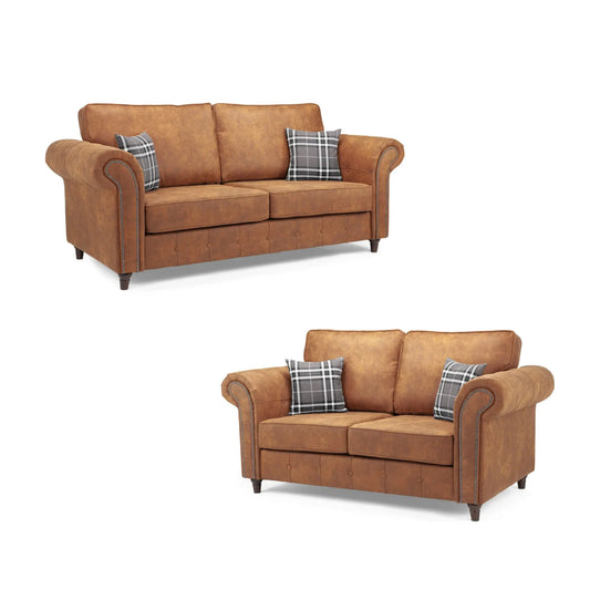 Oakland 3+2 Sofa Set In Tan