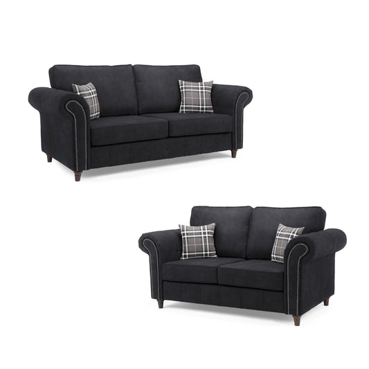 Oakland 3+2 Sofa Set In Charcoal