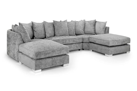 Bishop U-Shape Platinum Scatterback Sofa