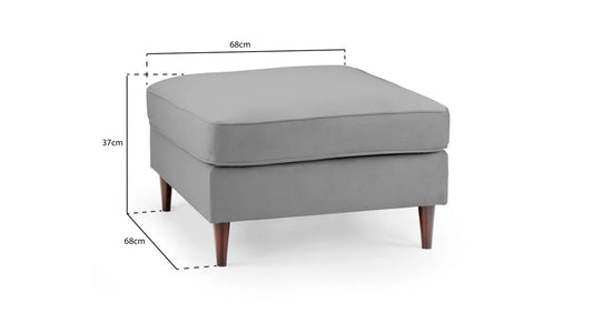 Harper Plush Green Large Footstool