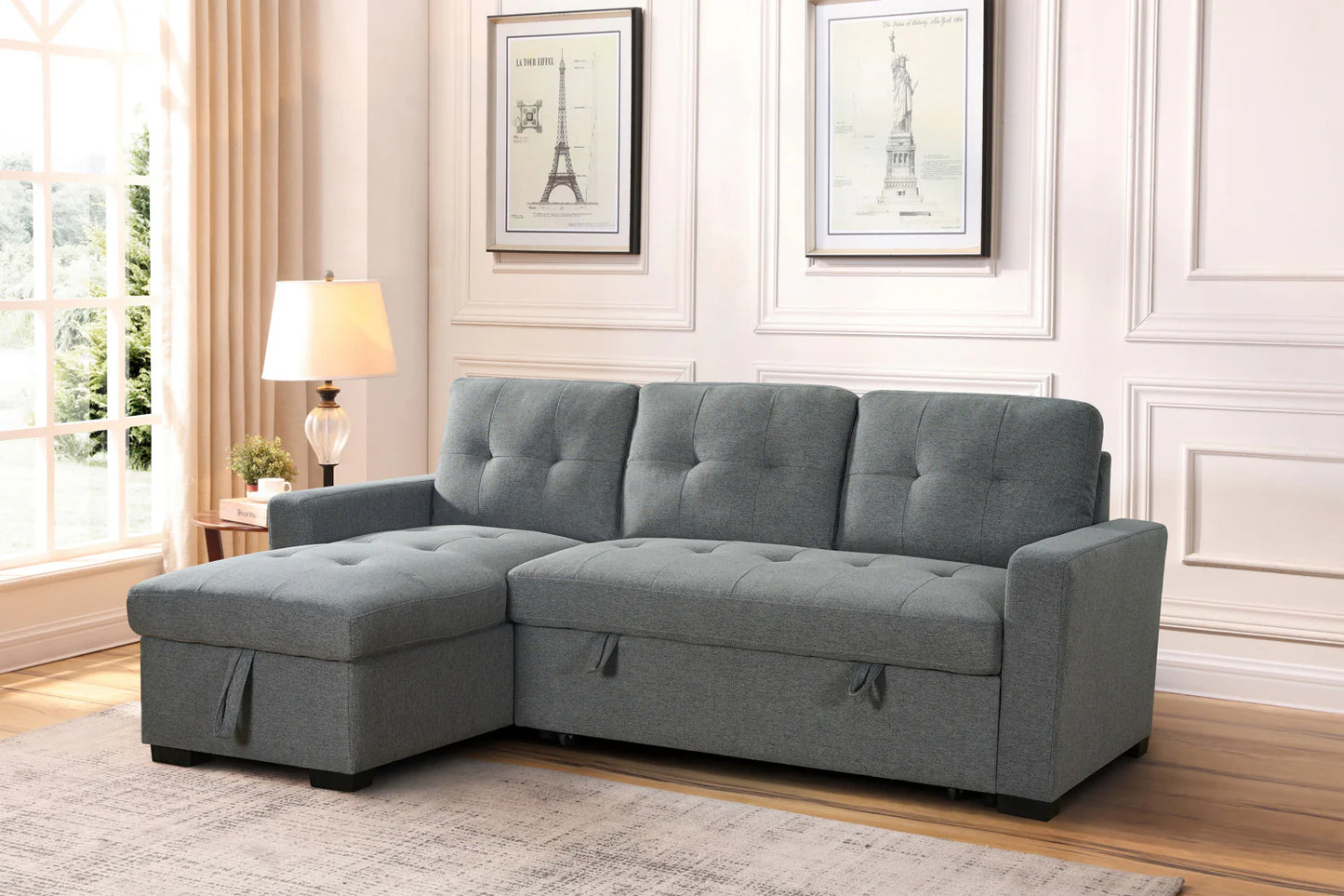 Alder Grey Universal Corner Sofa Bed
