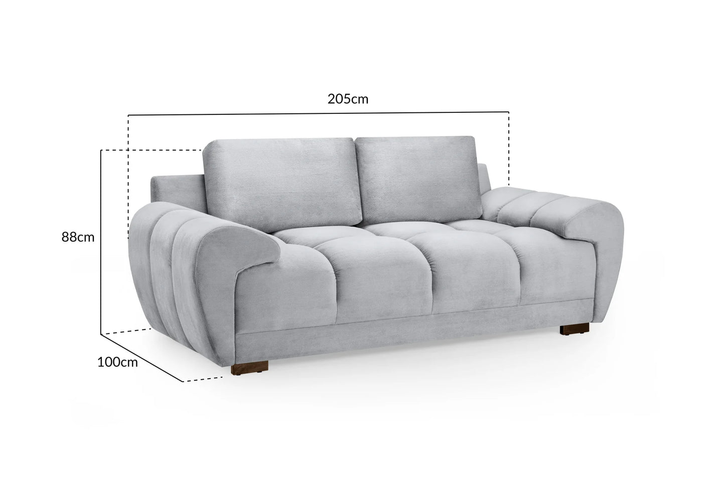 Azzuro Grey 2 Seater Sofa